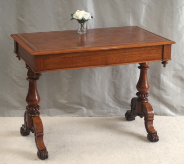 Antique Satinwood Writing Table by Miles & Edwards