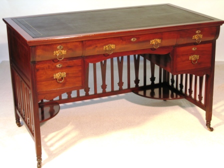 Antique Mahogany Writing Desk by Shapland & Petter