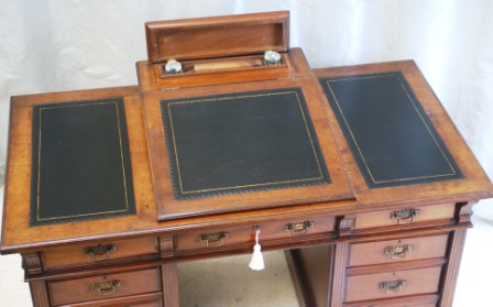 CLICK TO VIEW GALLERY - Antique Walnut Dickens Desk by Bulstrode Cambridge
