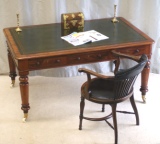 Antique Victorian Mahogany Library Table 
