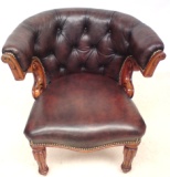 Antique Victorian Leather Desk Chair