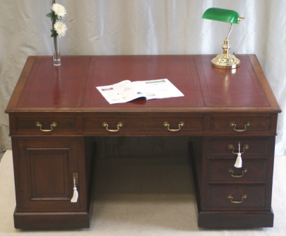 CLICK TO VIEW GALLERY - Antique Partners Desks- Antique Mahogany Partners Desk