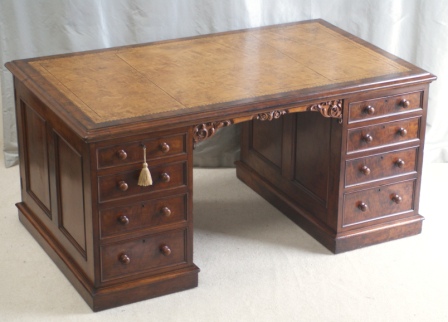 Antique Partners Desks- Antique Victorian Mahogany Partners Desk