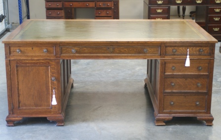 CLICK TO VIEW GALLERY - Antique Partners Desks- Antique Mahogany Partners Desk
