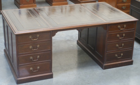 CLICK HERE TO VIEW GALLERY - Antique Partners Desks - Large Antique Mahogany Partners Desk