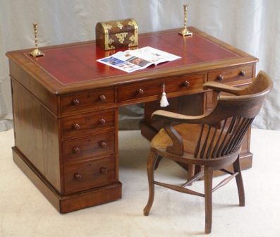 CLICK HERE TO VIEW GALLERY - Antique Partners Desks - Small Antique Mahogany Partners Desk