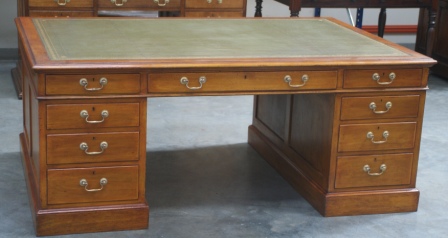  Large Antique Mahogany Partners Desk