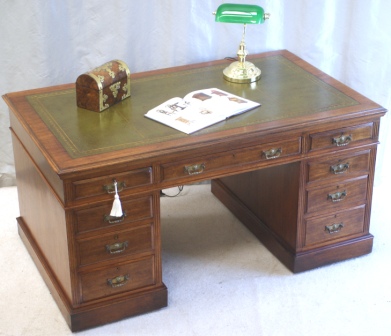 CLICK HERE TO VIEW GALLERY - Antique Pedestal Desks - Antique Victorian Mahogany Pedestal Desk