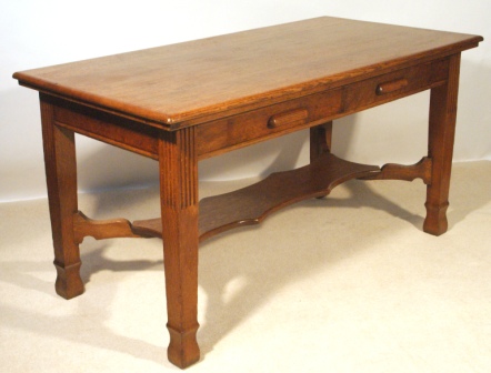 Antique Oak Writing Table Globe Wernicke