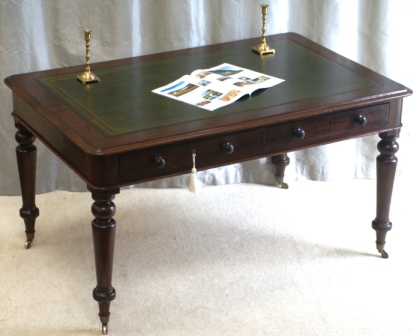 CLICK HERE FOR GALLERY - Antique Four Drawer Library Table