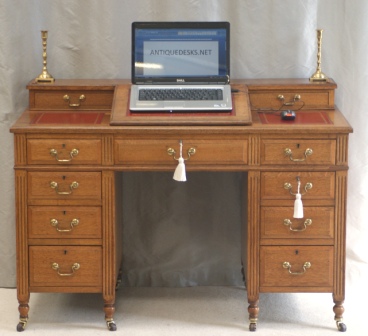 Antique Writing Desks - Antique Victorian Oak Dickens Desk