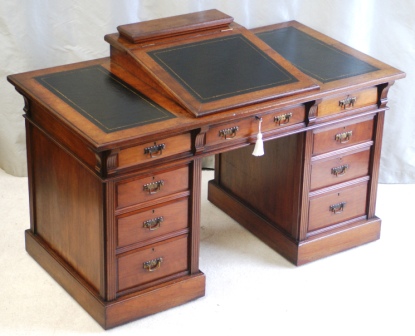 CLICK TO VIEW GALLERY - Antique Walnut Dickens Desk by Bulstrode Cambridge