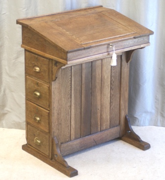 CLICK TO VIEW GALLERY - Antique Oak Clerks Desk