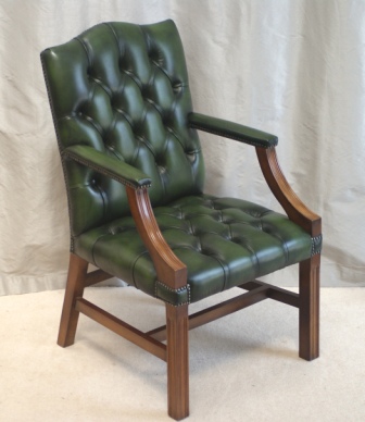 CLICK TO VIEW GALLERY - Fixed Gainsborough Leather Desk Chair