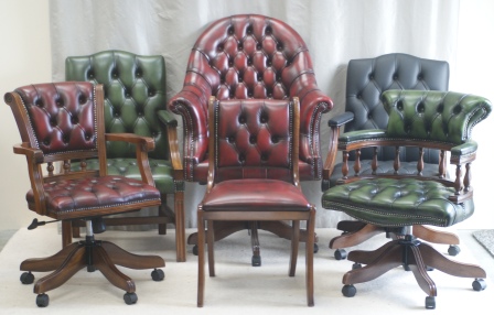 CLICK TO VIEW STOCK - New Leather Desk Chairs - Various Styles & Colours - More available - Please Call