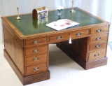 Antique Victorian Oak Partners Desk