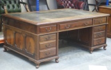 Antique Mahogany Partners Desk - Before