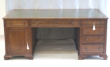Antique Large  Desks - Antique Large Oak Partners Desk by Maple & Co