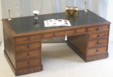 CLICK HERE FOR FULL DETAILS - Antique Pedestal Desks - Large Antique Victorian Mahogany Pedestal Desk