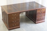 Antique Partners Desk - Antique Mahogany Partners Desk