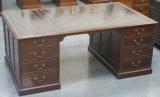 CLICK HERE FOR FULL DETAILS - Antique Partners Desk - Large Antique Mahogany Partners Desk