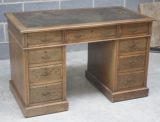 Antique Mahogany Pedestal Desk - Before