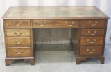 Antique Mahogany Pedestal Desk - Before