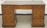 Antique Oak Pedestal Desk - Before