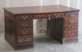 Antique Mahogany Pedestal Desk - Before