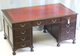 Antique Pedestal Desks - Antique Walnut Pedestal Desk