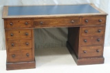 Antique Mahogany Pedestal Desk - Before