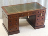 Antique Pedestal Desks - Antique Medium  Mahogany Pedestal Desk
