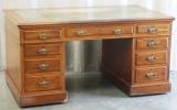 Antique Mahogany Pedestal Desk - Before