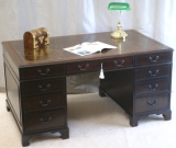 CLICK HERE FOR FULL DETAILS - Antique Pedestal Desks - Antique Walnut Pedestal Desk