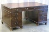 Antique Pedestal Desks - Medium Antique Mahogany Pedestal Desk