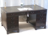 CLICK FOR FULL DETAILS - Antique Pedestal Desks - Antique Mahogany Pedestal Desk
