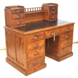 Antique Pitch Pine Teachers Desk