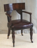 Antique Library Chairs - Antique Mahogany Library Chair