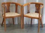 Antique Desk Chairs - Pair of fine decorated antique satinwood tub chairs