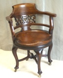 CLICK FOR FULL DETAILS - Antique Desk Chairs - Antique Oak Swivel Desk Chair