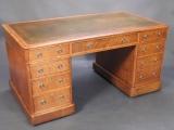 Victorian Oak Pedestal Desk