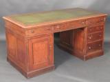 Edwardian Oak Pedestal Desk
